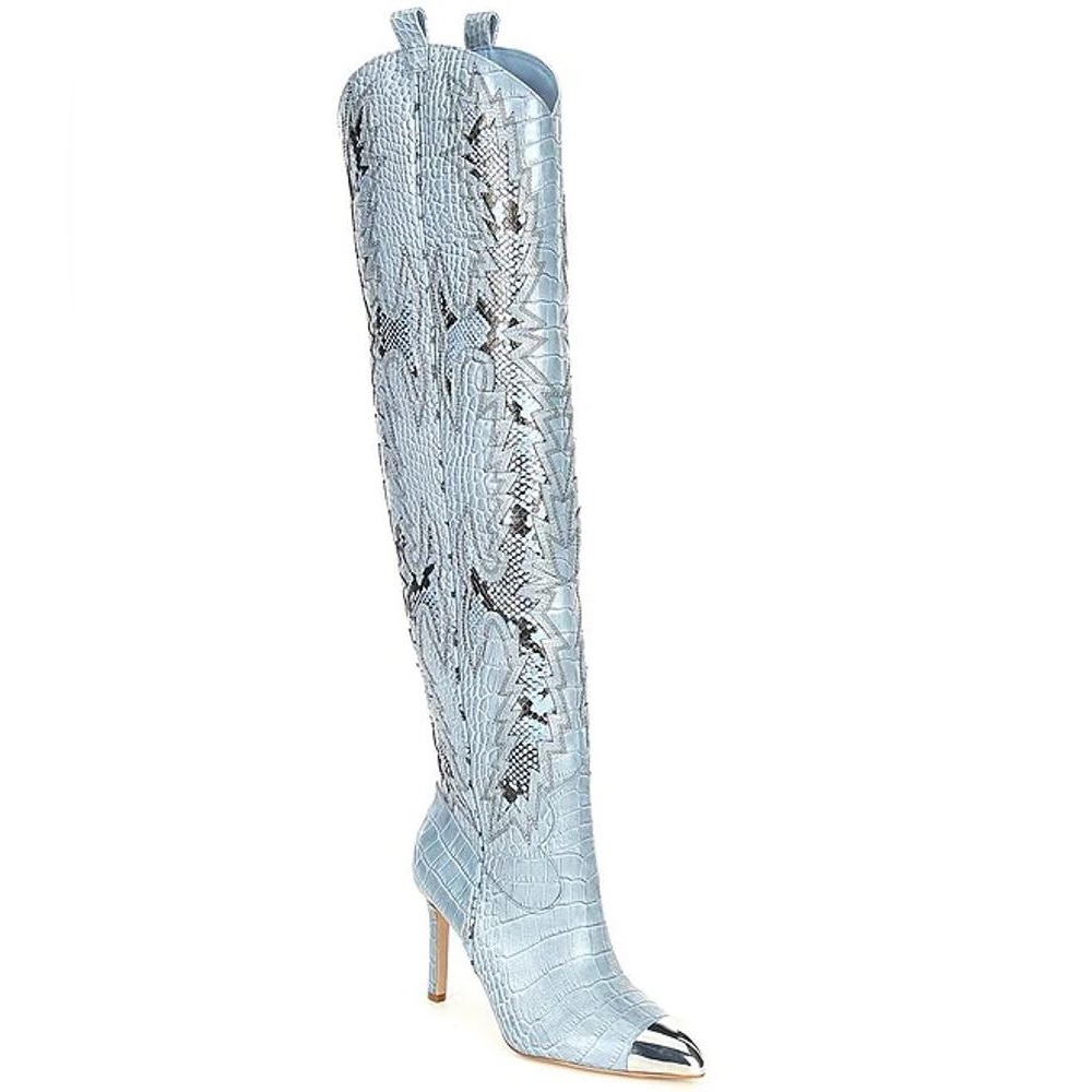Gianni Bini Katyanna Over the Knee Thunder Blue size 9 western cowgirl boot